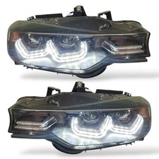 LHD For BMW 3 Series F30 F31 2011-15 Black LED DRL Double U Projector Headlights
