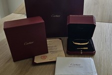 18k Yellow Gold Cartier Love Bracelet Size 20 COMPLETE 36.7 Grams AMAZING 