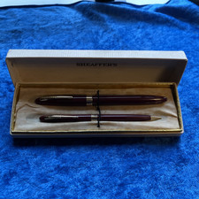 Sheaffer Touchdown Snorkel Fountain Pen and pencil Set 14k M Nib NOS stickered