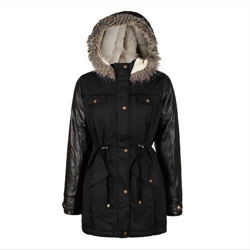 Girls kids boohoo black parka - kids,