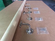 Burbidge Round Handrail Wall Handrail Set 54mm Pine with Brackets