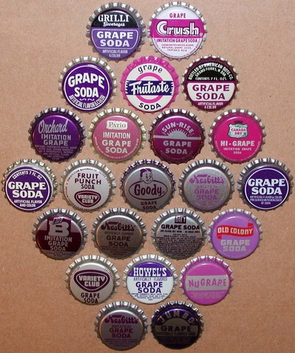 Vintage soda pop bottle - , caps
