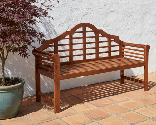 Wooden garden bench - garden,