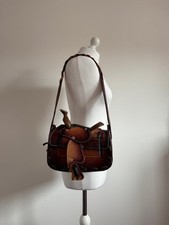 Leather Hand Tooled Saddle Bag
