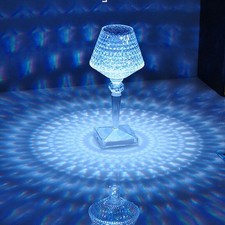 Crystal Teacup Lamp Touching Control USB Rechargeable RGB Color Night Light