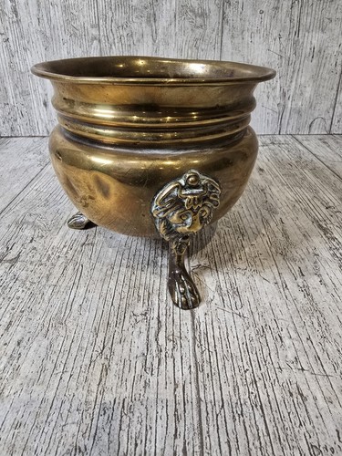 Vintage brass planter - brass, pot
