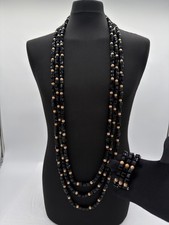 Black Strand Beaded Necklace