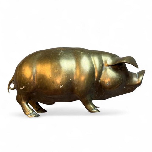 Vintage large brass pig piggy - vintage,