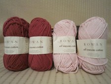 193g - Rowan All Seasons Cotton  - 100g Cassis & 93g Mother of Pearl