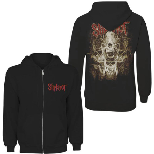 Slipknot zipped hoodie skull - slipknot, hoodie: