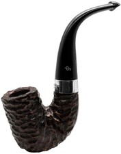 Peterson Pipe of the Year 2025 Silver Mounted Rusticated Finish Bent "Oom Paul"