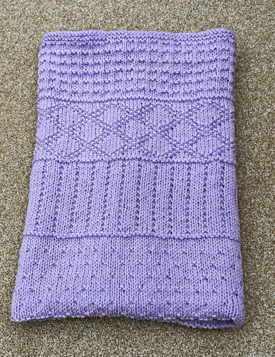 Purple knitted baby blanket - purple,