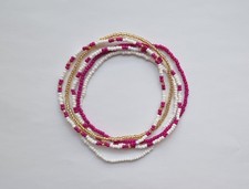 5x  LARGE Anklet Ladies 11inch  Ankle Bracelet Multicoloured Stretchy Seed Beads