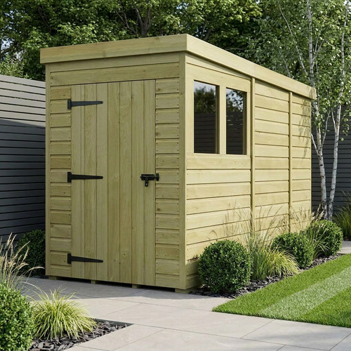 Pent shed single door - (single,