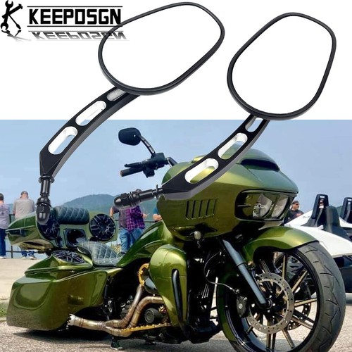 Black cnc motorcycle mirrors - black,