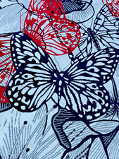 Cosmic Decorative flowers & large butterflies Hand Woven Flat Area Rug 133x200cm