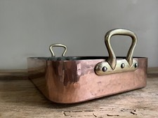 Vintage Dehillerin Hammered Copper Roasting Pan with Beveled Edges – 16 x 12