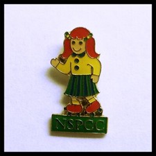 NSPCC Charity Pin Badge, Girl Rollerskates