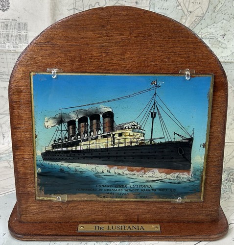 Antique rms lusitania cunard - rms, lusitania,