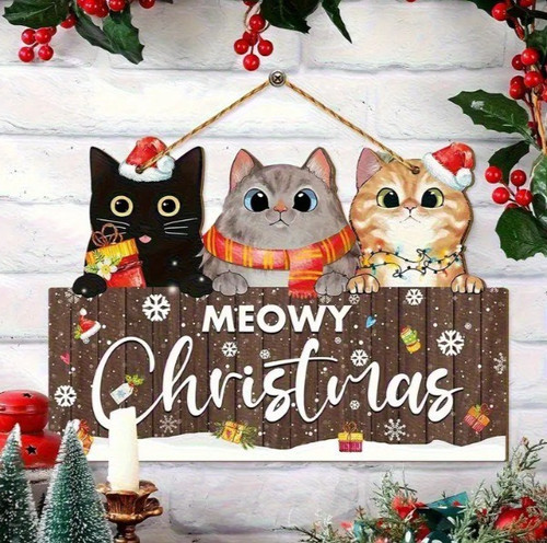 Meowy christmas hanging - christmas,