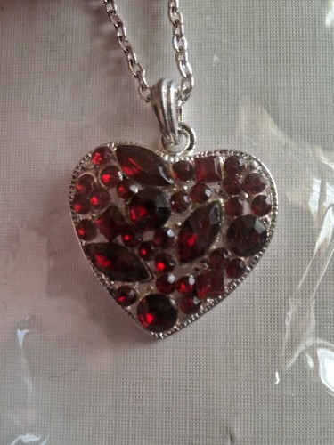 Red stone heart pendant - stone,