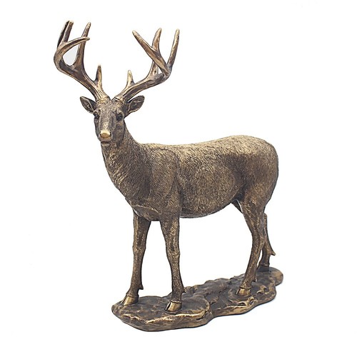 Large stag ornament - ornament, bronze