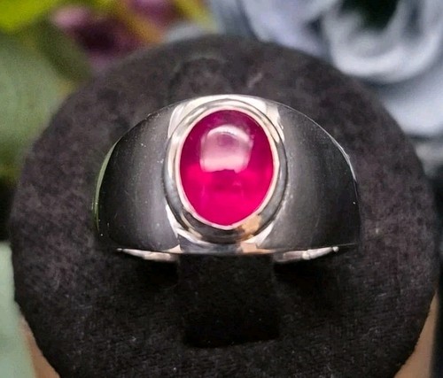 Sterling silver ruby signet - sterling,
