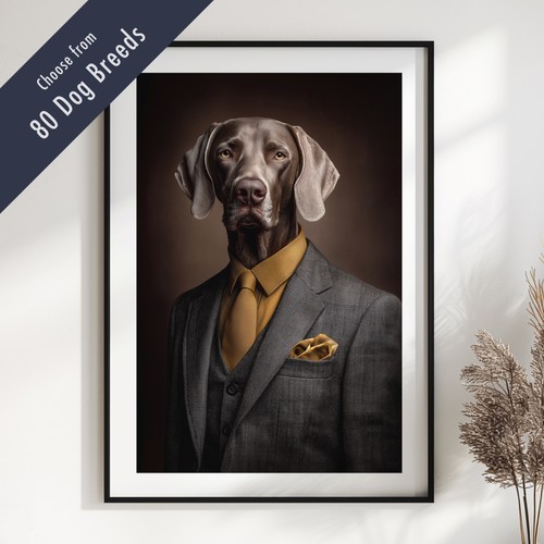 Smartly dressed dog portrait - dressed,
