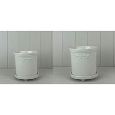 Ceramic White Plant Pot with
