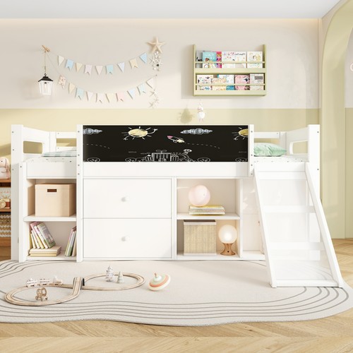 Kids cabin bed white wood - white,