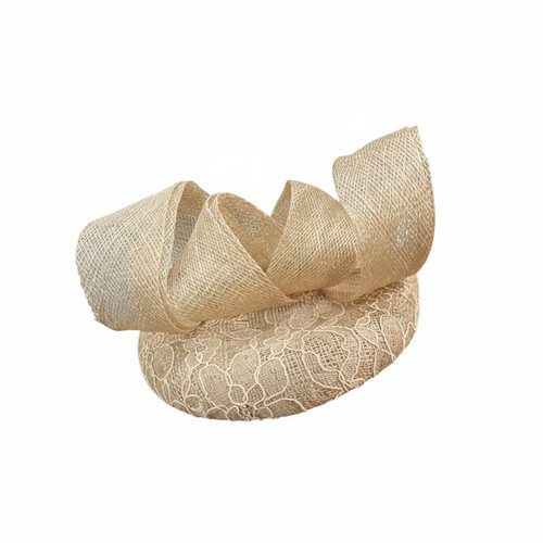 Round pillbox bow sinamay - round,