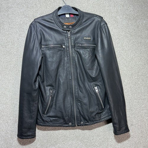 Superdry mens leather - leather, jacket