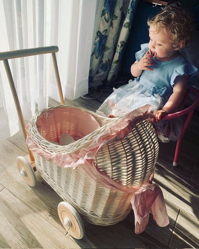 White doll pram - doll, stroller