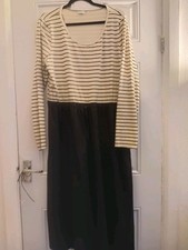 Striped Dress Long Navy And