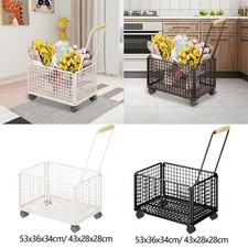 Rolling Storage Basket Trolley Small Utility Cart for Bedroom Dolls Bouquets