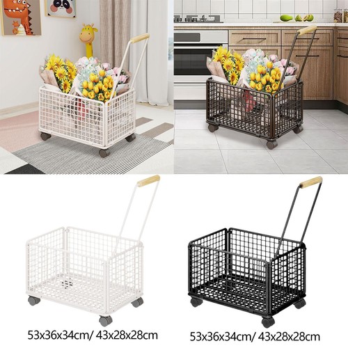 Rolling storage basket trolley - basket,