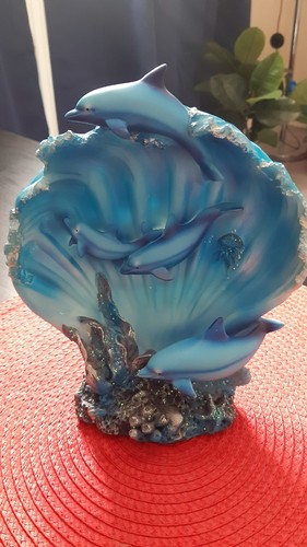 Dolphins sculptured plate - dolphins, 3