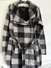 Steve Madden Black And White Checked Coat