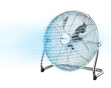 PureMate 14" Chrome Gym Floor Fan with 3 Speeds and Adjustable Fan Head
