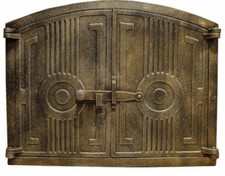 480 x 380mm Cast Iron Fire Door Clay Bread Oven Pizza Stove Smoke House Old Gold