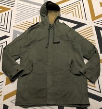 Fred Perry Men's Shell Parka Fishtail Grey Long Coat Jacket Size M