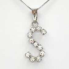 Womens Jewelry Gift 925 Sterling Silver Letter Initial Chain Necklace Pendant UK