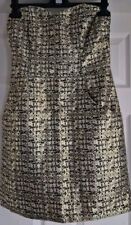 H&M Festive Gold And Black Boobtube Mini Dress Size 10