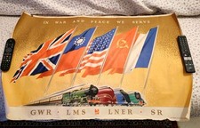 ORIGINAL ART DECO TRAIN TRAVEL POSTER REGINALD MAYES IN WAR AND PEACE WE SERVE