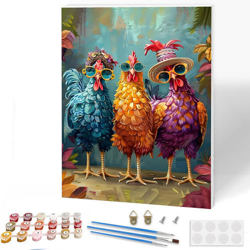 Chicken paint numbers - numbers, for