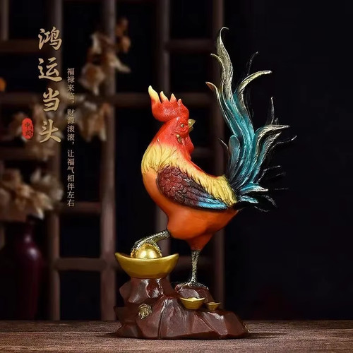 Golden rooster ornament 2026 - golden,