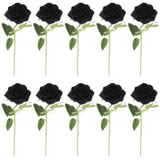  3 PCS Black Fake Flowers Artificial Roses for Decoration That Look Real
