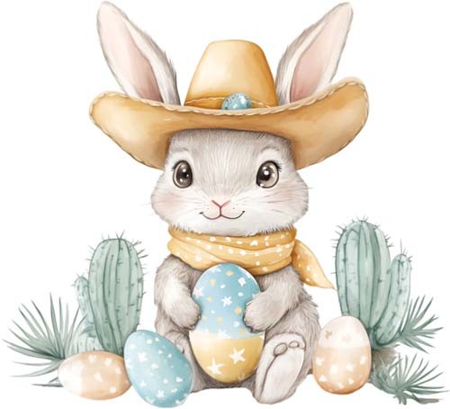 Colour easter bunny cactus - bunny,