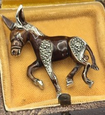 Vintage 1950s Marcasite Enamel