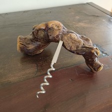 Vintage French Grape Vine Root Handle Corkscrew Wine Tableware